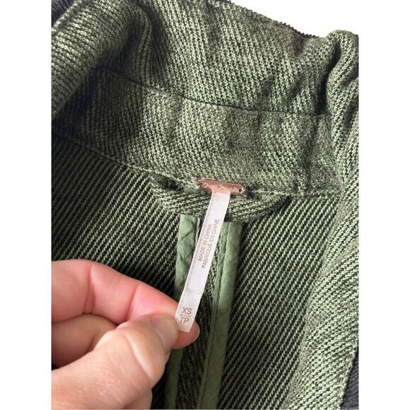 Free People Military Jacket Olive Green size XS Button Front Blazer Oversized - Picture 4 of 12